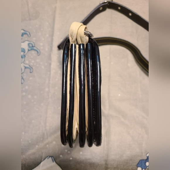 Earthyk Animal Hide Patent Leather Shoulder Bag - Picture 6 of 11